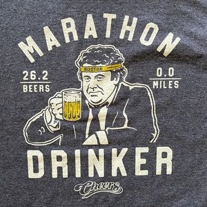 Cheers Marathon Drinker Norm Tee Sz L